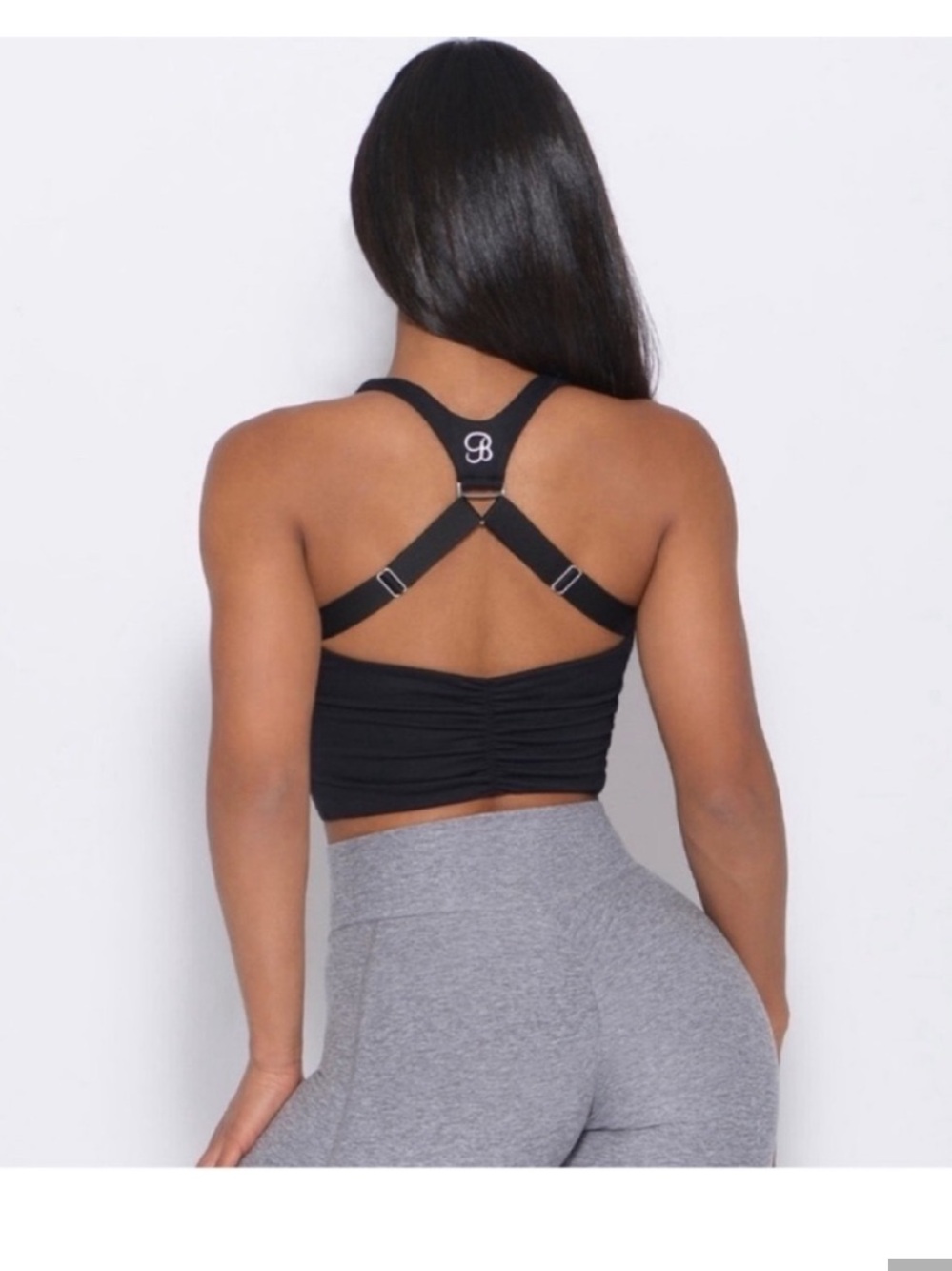 Bombshell Sportswear Black Enhanced Cropped Sports Bra Medium